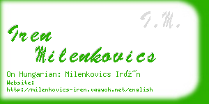 iren milenkovics business card